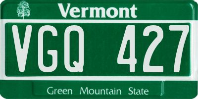 VT license plate VGQ427