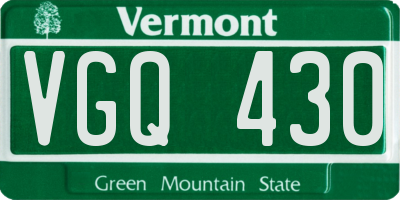 VT license plate VGQ430