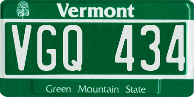 VT license plate VGQ434