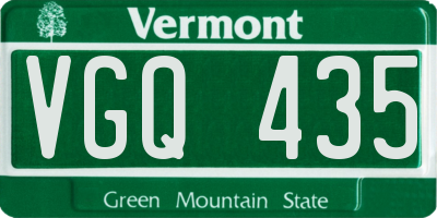 VT license plate VGQ435