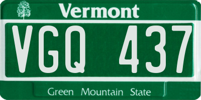 VT license plate VGQ437