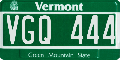 VT license plate VGQ444