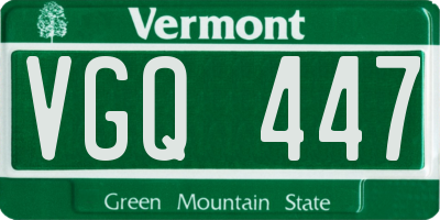 VT license plate VGQ447
