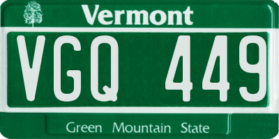 VT license plate VGQ449