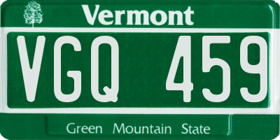 VT license plate VGQ459