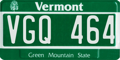 VT license plate VGQ464
