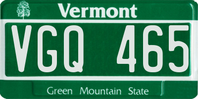 VT license plate VGQ465