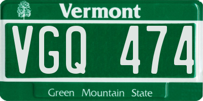 VT license plate VGQ474