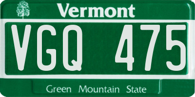 VT license plate VGQ475
