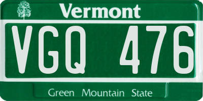 VT license plate VGQ476