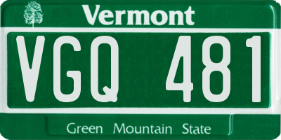 VT license plate VGQ481
