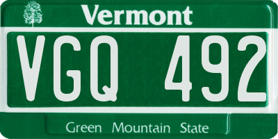 VT license plate VGQ492