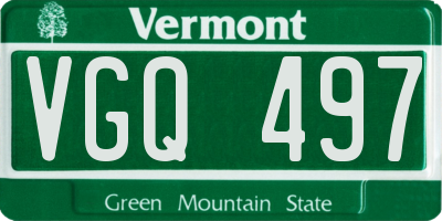 VT license plate VGQ497