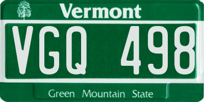 VT license plate VGQ498
