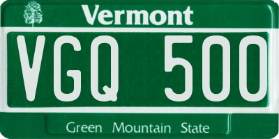 VT license plate VGQ500