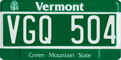 VT license plate VGQ504