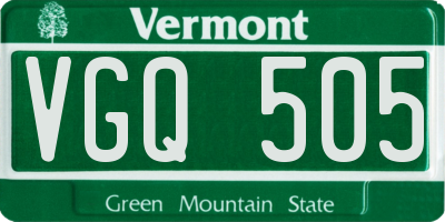 VT license plate VGQ505