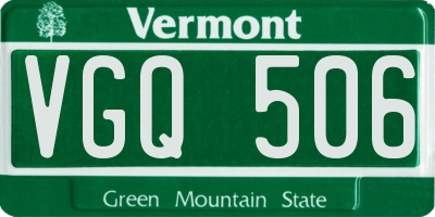 VT license plate VGQ506