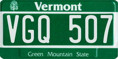 VT license plate VGQ507