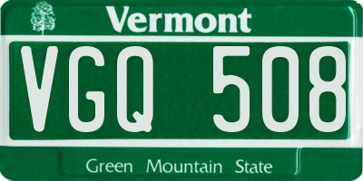 VT license plate VGQ508