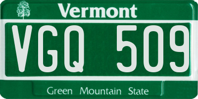 VT license plate VGQ509