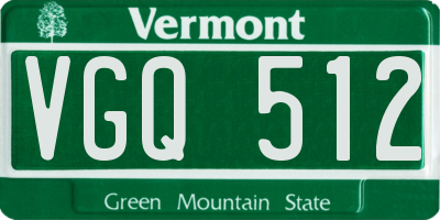 VT license plate VGQ512