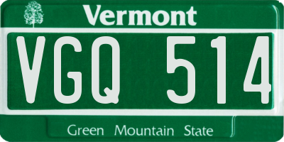 VT license plate VGQ514