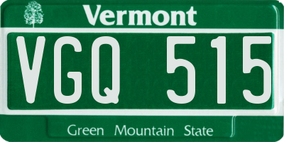 VT license plate VGQ515