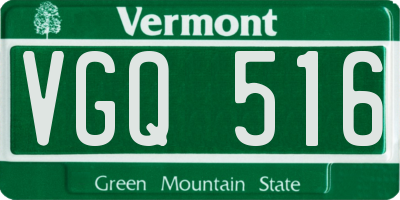 VT license plate VGQ516