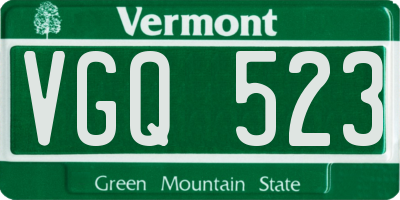 VT license plate VGQ523
