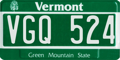 VT license plate VGQ524