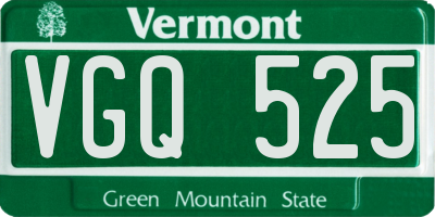 VT license plate VGQ525