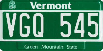 VT license plate VGQ545