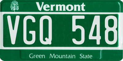 VT license plate VGQ548