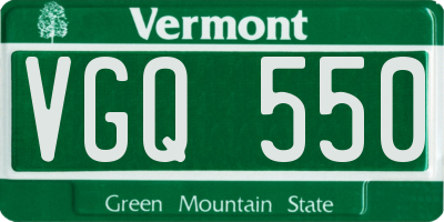 VT license plate VGQ550