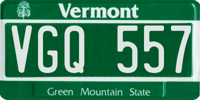 VT license plate VGQ557