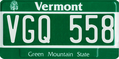 VT license plate VGQ558