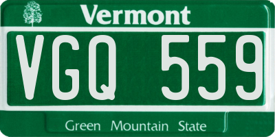 VT license plate VGQ559