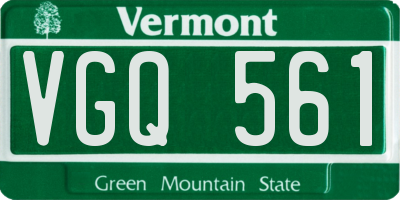 VT license plate VGQ561
