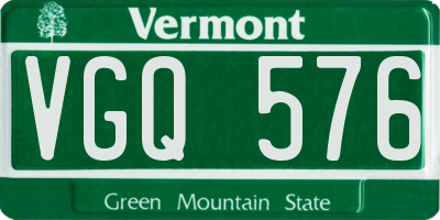 VT license plate VGQ576