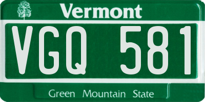 VT license plate VGQ581