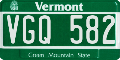 VT license plate VGQ582