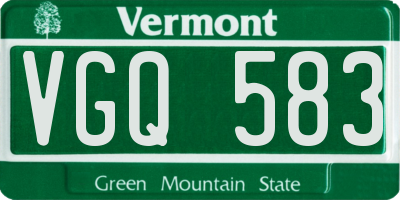 VT license plate VGQ583