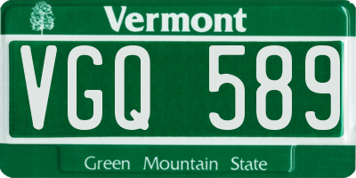 VT license plate VGQ589