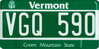 VT license plate VGQ590