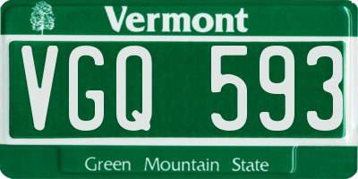 VT license plate VGQ593