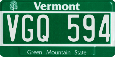 VT license plate VGQ594