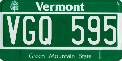 VT license plate VGQ595