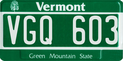 VT license plate VGQ603