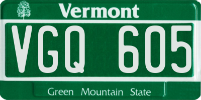 VT license plate VGQ605